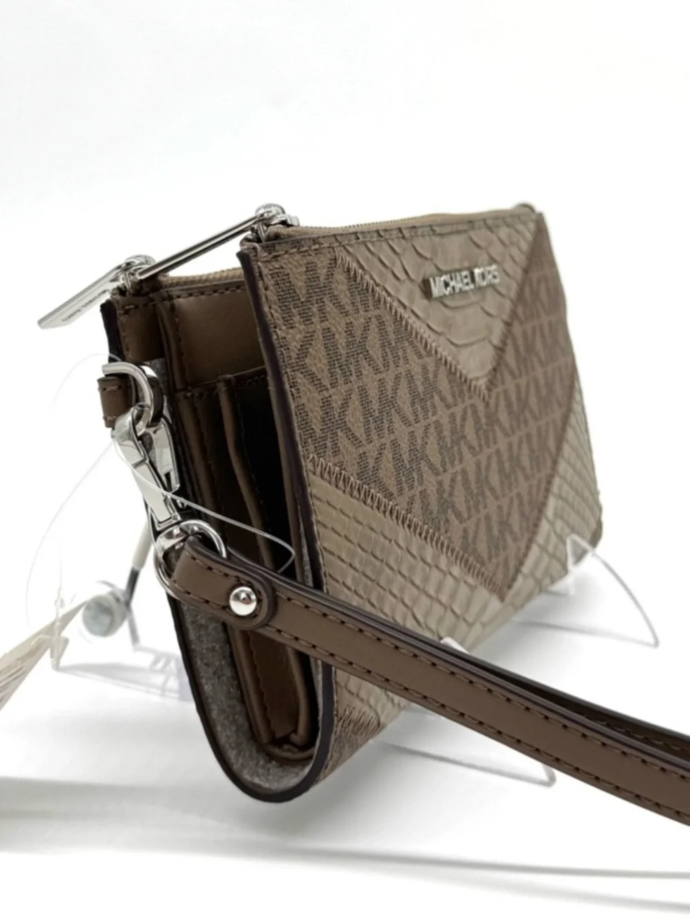 Michael Kors Large Jet Set Travel Logo Double Zip Wallet Dusk Multi